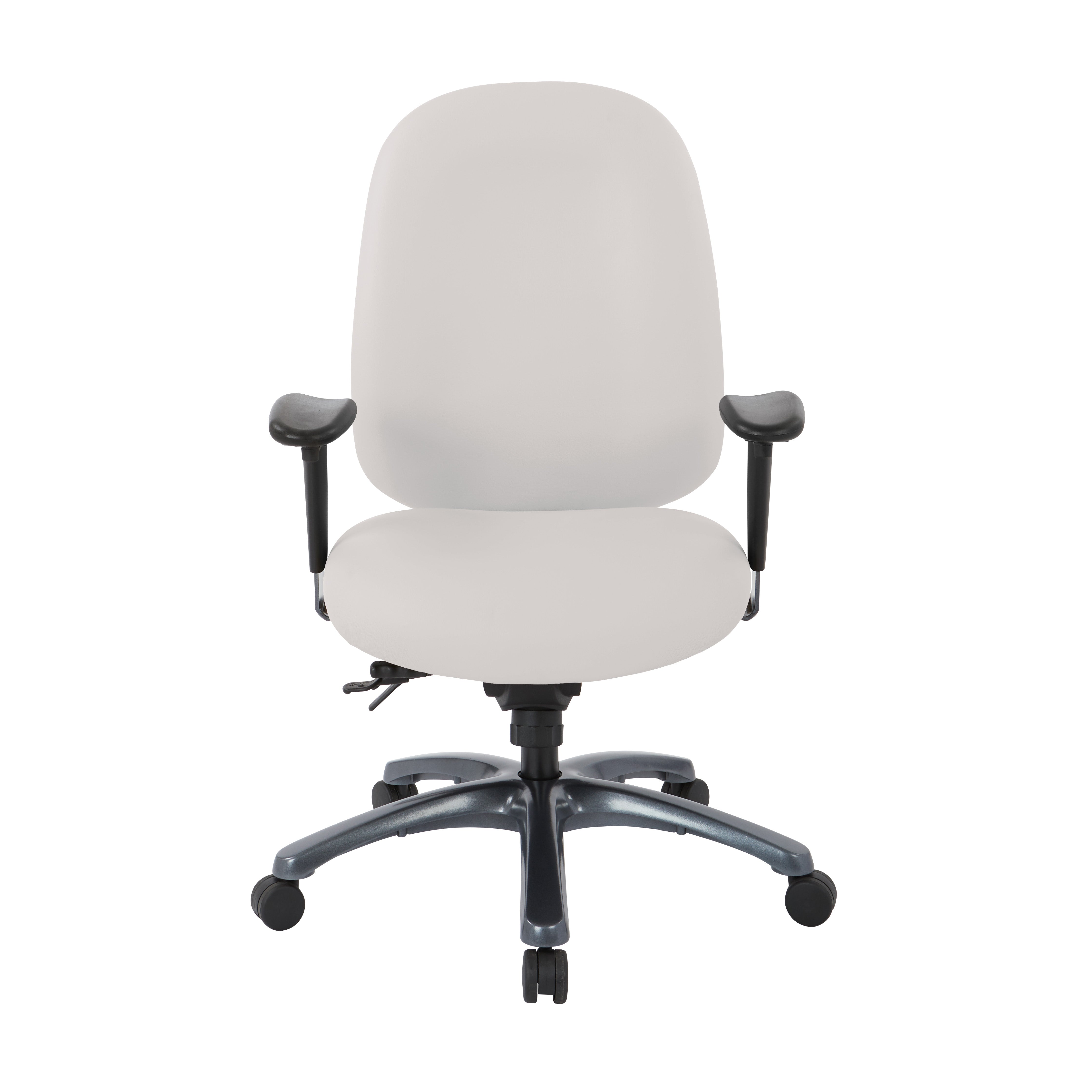 Multi-Function High Back Chair with Seat Slider and Titanium Finish Base